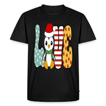 Penguin Santa Hat Love Noël cadeau de Noël - T-shirt Premium bio Homme - noir - Devant - Nico (187cm)