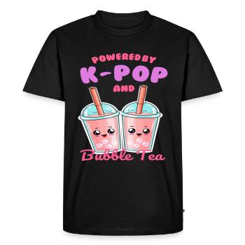 Alimenté par K POP et Bubble Tea - T-shirt Premium bio Homme - noir - Devant - Nico (187cm)