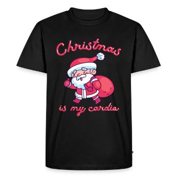 Christmas Is My Cardio - Men's Premium Organic T-Shirt - black - Front - Nico (187cm)