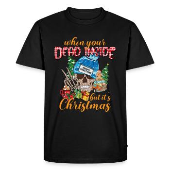 Quand tu es mort à l'intérieur mais c'est Noël - T-shirt Premium bio Homme - noir - Devant - Nico (187cm)