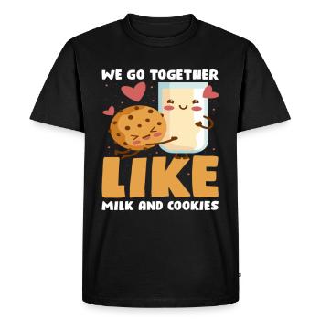 Lait et biscuits Biscuit drôle - T-shirt Premium bio Homme - noir - Devant - Nico (187cm)