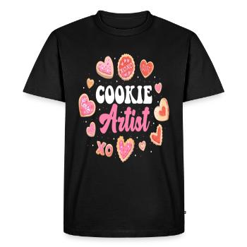 Cookie Artist Funny Cookie Gift - Men's Premium Organic T-Shirt - black - Front - Nico (187cm)