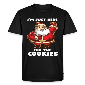 Je suis juste là pour les cookies Funny Cookie - T-shirt Premium bio Homme - noir - Devant - Nico (187cm)