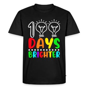 100 Days Brighter 100th Day Back To School Light - Men's Premium Organic T-Shirt - black - Front - Nico (187cm)