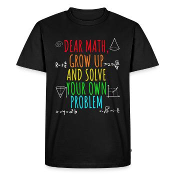 Vie de professeur de mathématiques 100 jours de retour à l’école - T-shirt Premium bio Homme - noir - Devant - Nico (187cm)