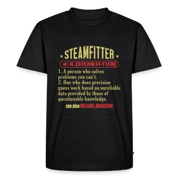 Steam Fitter Steam Technician Steamfitter - Men's Premium Organic T-Shirt - black - Front - Nico (187cm)