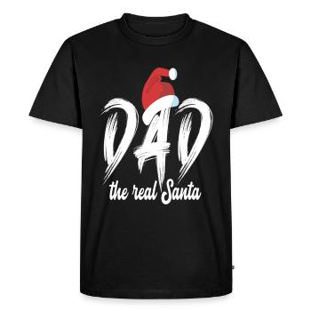 Papa de Noël le vrai Père Noël - T-shirt Premium bio Homme - noir - Devant - Nico (187cm)