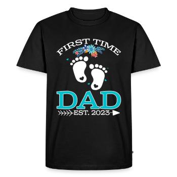 First Time Dad 2023 - Men's Premium Organic T-Shirt - black - Front - Nico (187cm)