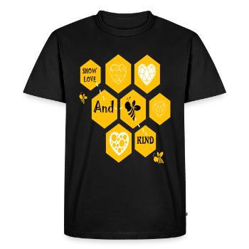 Show love and be kind - Men's Premium Organic T-Shirt - black - Front - Nico (187cm)