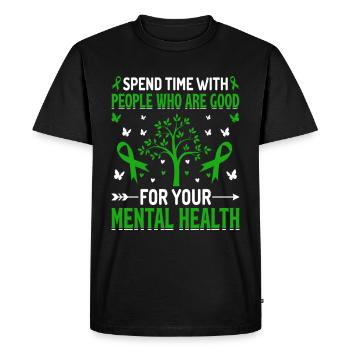 Passez du temps avec des gens qui sont bons pour vous - T-shirt Premium bio Homme - noir - Devant - Nico (187cm)