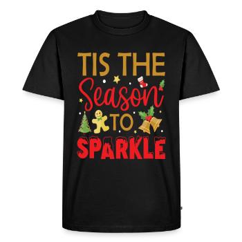 C’est la saison pour étinceler Noël - T-shirt Premium bio Homme - noir - Devant - Nico (187cm)