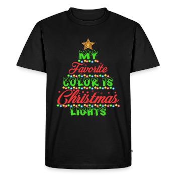 Ma couleur préférée est les lumières de Noël - T-shirt Premium bio Homme - noir - Devant - Nico (187cm)