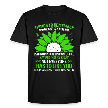Things To Remember Tomorrow - Men's Premium Organic T-Shirt - black - Front - Nico (187cm)