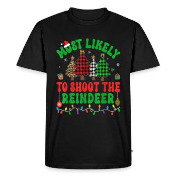 Les plus susceptibles de tirer sur l’arbre de Noël des rennes - T-shirt Premium bio Homme - noir - Devant - Nico (187cm)