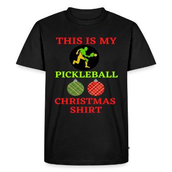 Voici ma chemise de Noël Pickleball - T-shirt Premium bio Homme - noir - Devant - Nico (187cm)
