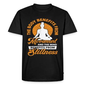 Sérénité Méditer Yoga Fan Relaxation Spirituelle - T-shirt Premium bio Homme - noir - Devant - Nico (187cm)