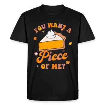 Tarte à la citrouille Thanksgiving Vous voulez un morceau de moi - T-shirt Premium bio Homme - noir - Devant - Nico (187cm)