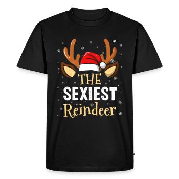 La famille de rennes la plus sexy assortie à Noël - T-shirt Premium bio Homme - noir - Devant - Nico (187cm)