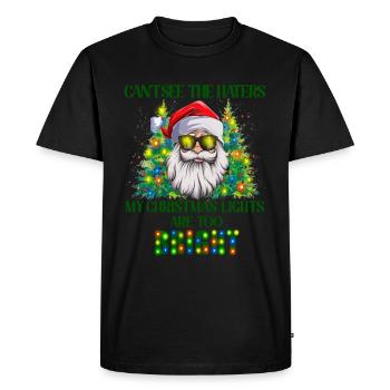Santa Claus Can't See The Haters my Christmas - Men's Premium Organic T-Shirt - black - Front - Nico (187cm)