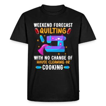 Prévisions de fin de semaine Quilting sans changement de maison - T-shirt Premium bio Homme - noir - Devant - Nico (187cm)