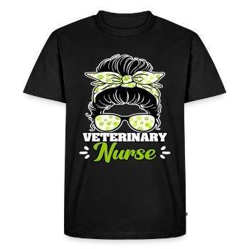 Veterinary Nurse Messy Bun - Men's Premium Organic T-Shirt - black - Front - Nico (187cm)