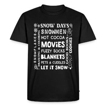 Vacances d’hiver Attirer les amoureux des neiges Chat Chien - T-shirt Premium bio Homme - noir - Devant - Nico (187cm)