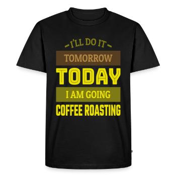 I am going to Coffee Roasting Coffee Roasting - Men's Premium Organic T-Shirt - black - Front - Nico (187cm)