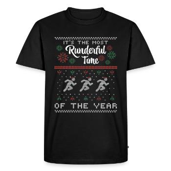 Coureur de marathon Coureur de Noël Coureurs - T-shirt Premium bio Homme - noir - Devant - Nico (187cm)