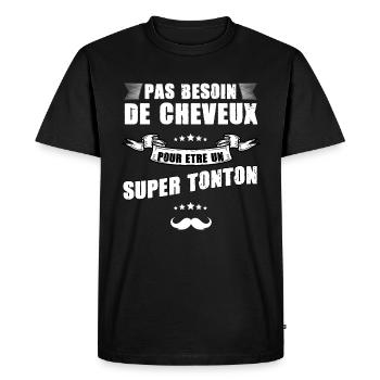 Mon Oncle n'a Plus De Cheveux Cadeau Humour Tonton - T-shirt Premium bio Homme - noir - Devant - Nico (187cm)