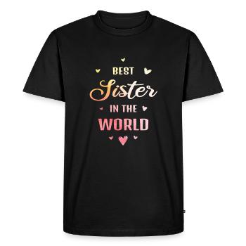 Meilleure sœur du monde Fiers frères et sœurs Design - T-shirt Premium bio Homme - noir - Devant - Nico (187cm)