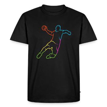 Handball coloré Handball joueur Garçons Handballeur - T-shirt Premium bio Homme - noir - Devant - Nico (187cm)