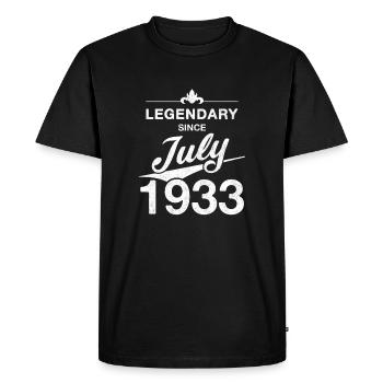 90e anniversaire Légendaire Juillet 1933 Année 33 - T-shirt Premium bio Homme - noir - Devant - Nico (187cm)