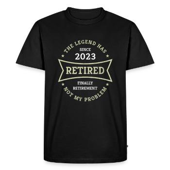 Retirement 2023 Finally pension gift for pensioners - Men's Premium Organic T-Shirt - black - Front - Nico (187cm)