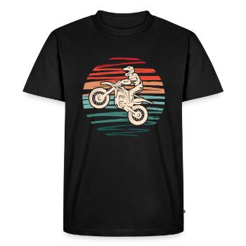 Motocross Vintage Motorsport Dirtbike Moto - T-shirt Premium bio Homme - noir - Devant - Nico (187cm)