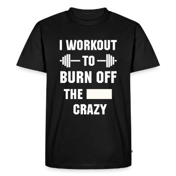 Je m’entraîne pour brûler le gymnase drôle fou - T-shirt Premium bio Homme - noir - Devant - Nico (187cm)