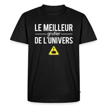 Le meilleur grutier de l'univers métier humour - T-shirt Premium bio Homme - noir - Devant - Nico (187cm)