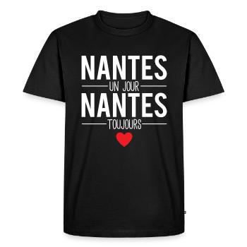Nantes un jour nantes toujours nantais humour - T-shirt Premium bio Homme - noir - Devant - Nico (187cm)
