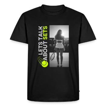 Joueur de tennis Raquette de tennis Tenue de court de tennis - T-shirt Premium bio Homme - noir - Devant - Nico (187cm)