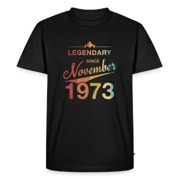 50e anniversaire Légendaire novembre 1973 Volume 73 - T-shirt Premium bio Homme - noir - Devant - Nico (187cm)