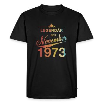 50e anniversaire Légendaire novembre 1973 Volume 73 - T-shirt Premium bio Homme - noir - Devant - Nico (187cm)