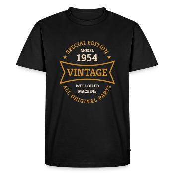 70ème Anniversaire Millésime 1954 Millésime 70 ans - T-shirt Premium bio Homme - noir - Devant - Nico (187cm)