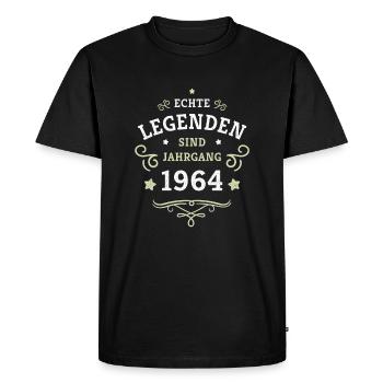 60th birthday legends born in 1964 - Men's Premium Organic T-Shirt - black - Front - Nico (187cm)
