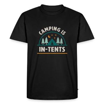 Le camping est dans des tentes Drôle de campeur disant tente - T-shirt Premium bio Homme - noir - Devant - Nico (187cm)