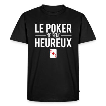 Le poker me rend heureux jeu de cartes - T-shirt Premium bio Homme - noir - Devant - Nico (187cm)
