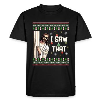 Ugly Ugly Christmas Sweater Jesus Meme - Men's Premium Organic T-Shirt - black - Front - Nico (187cm)