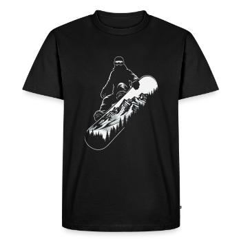 Snowboard Snowboarder Snowboarding Mountain Landscape - Men's Premium Organic T-Shirt - black - Front - Nico (187cm)