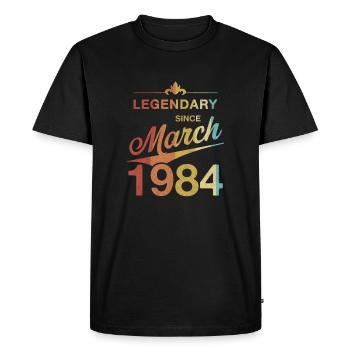 40th Birthday Legendary March 1984 Volume 84 - Men's Premium Organic T-Shirt - black - Front - Nico (187cm)