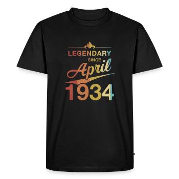 90e anniversaire légendaire avril 1934 Volume 34 - T-shirt Premium bio Homme - noir - Devant - Nico (187cm)