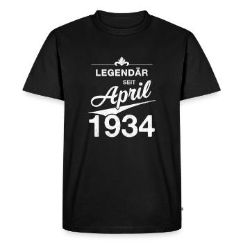 90e anniversaire légendaire avril 1934 Volume 34 - T-shirt Premium bio Homme - noir - Devant - Nico (187cm)