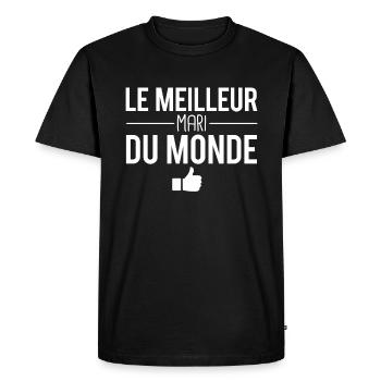Le meilleur mari du monde homme marié humour - T-shirt Premium bio Homme - noir - Devant - Nico (187cm)